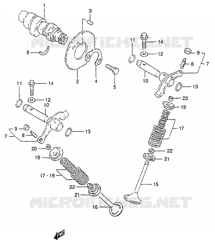 CAMSHAFT - VALVES Suzuki MOTO 125 MARAUDER 2000  GZ125Y(W/X/Y)