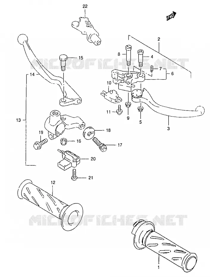 HANDGRIPS - LEVERS  Suzuki MOTO 125 MARAUDER 2000  GZ125Y(W/X/Y)