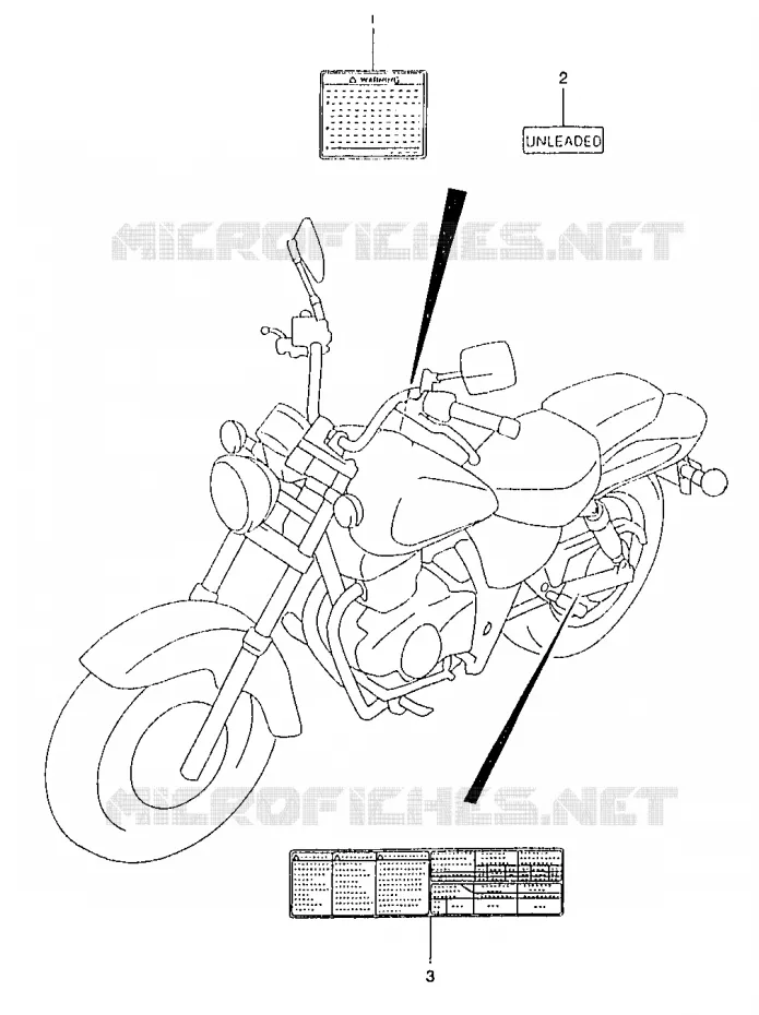 LABEL Suzuki MOTO 125 MARAUDER 2000  GZ125UY(W/X/Y)