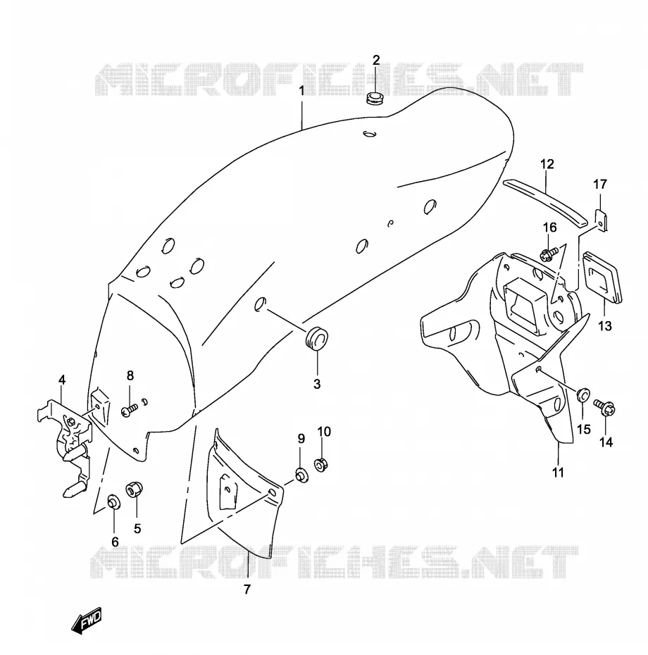 AILE ARR (MODELE K2) Suzuki MOTO 125 MARAUDER 2002  GZ125K2(P19)