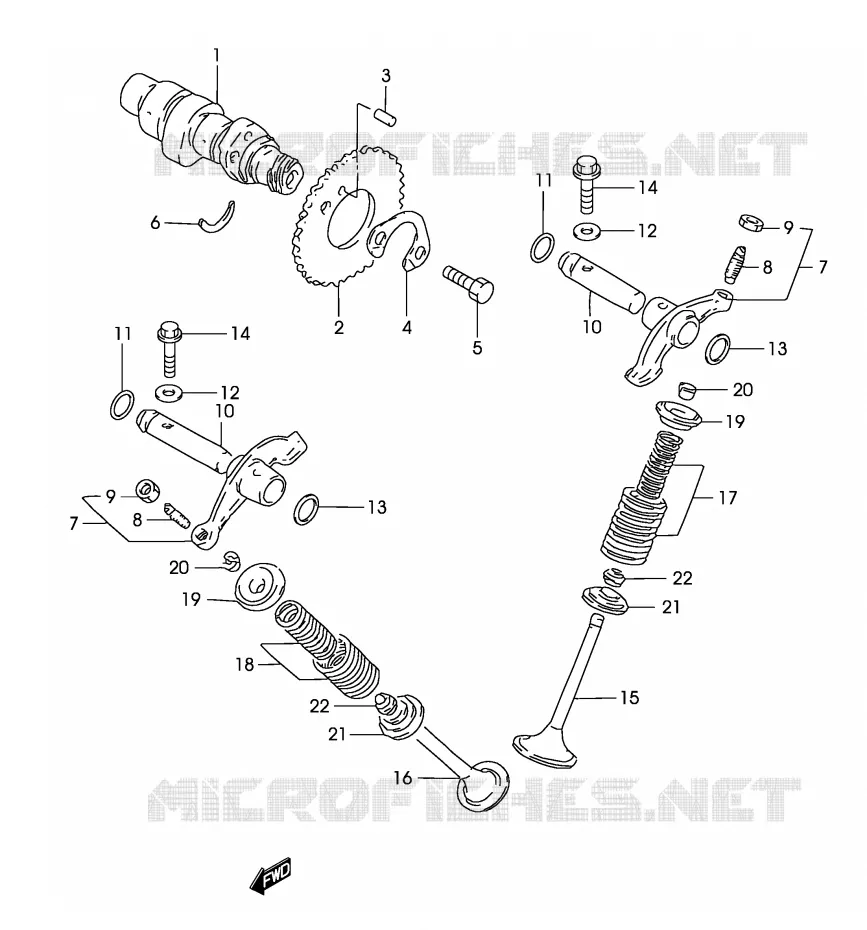 CAMSHAFT - VALVES Suzuki MOTO 125 MARAUDER 2002  GZ125K2(P4)