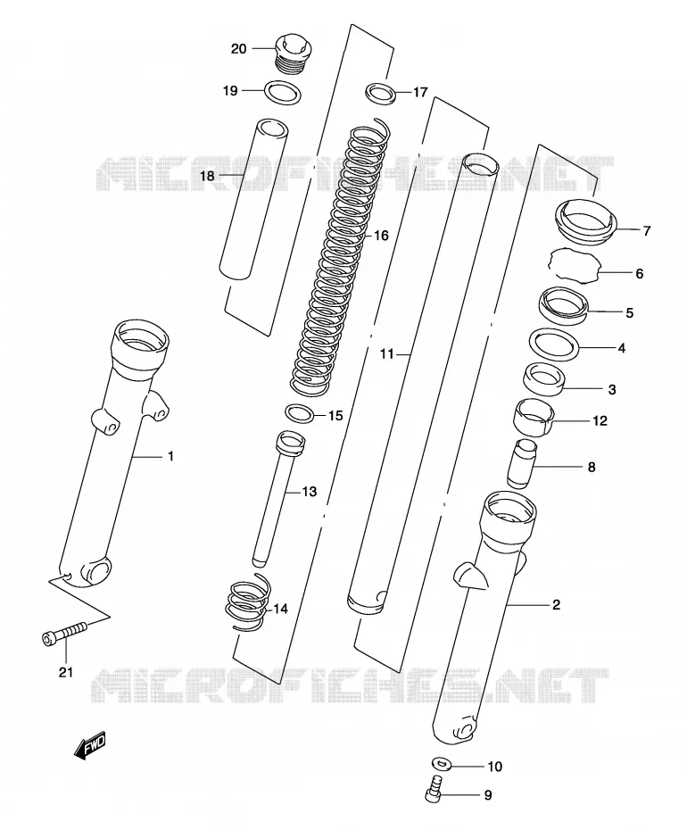 FRONT FORK Suzuki MOTO 125 MARAUDER 2002  GZ125K2(P4)