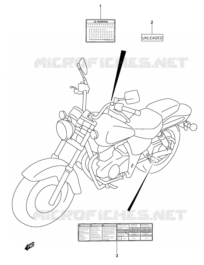 LABEL (MODELE K2) Suzuki MOTO 125 MARAUDER 2002  GZ125K2(P4)