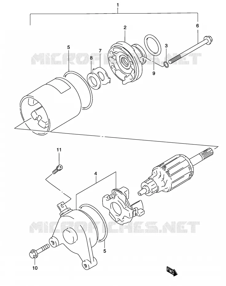 STARTER MOTOR Suzuki MOTO 125 MARAUDER 2002  GZ125K2(P4)
