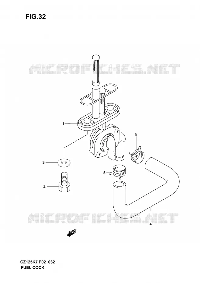FUEL COCK (MODEL K3 /​ K4 /​ K5 /​ K6) Suzuki MOTO 125 MARAUDER 2003  GZ125K3(P02)