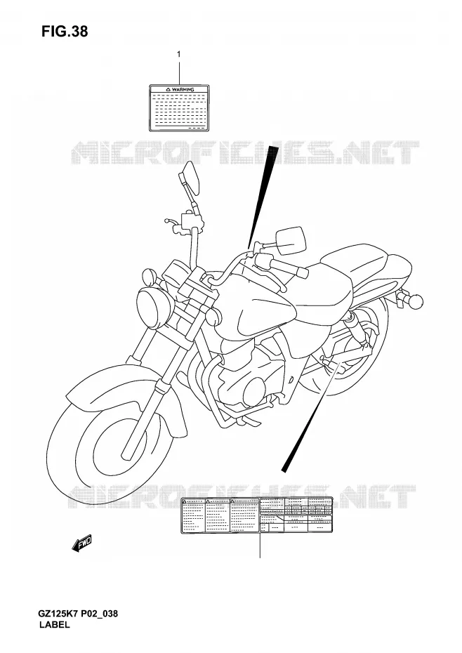 LABEL Suzuki MOTO 125 MARAUDER 2003  GZ125K3(P02)