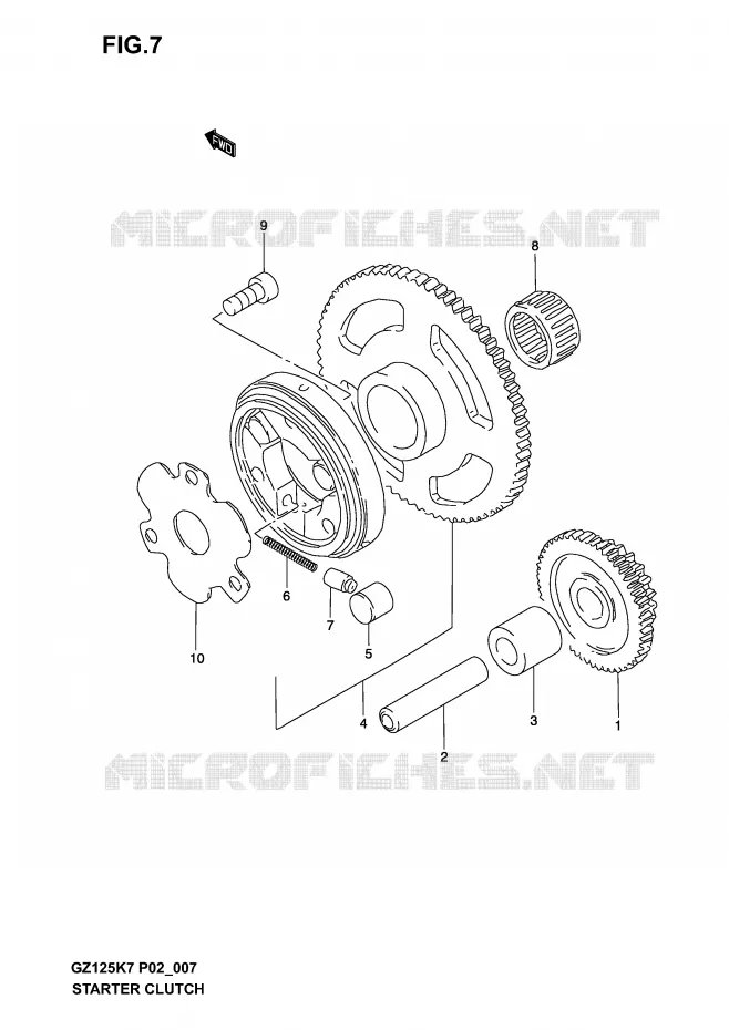 STARTER MOTOR CLUTCH Suzuki MOTO 125 MARAUDER 2003  GZ125K3(P02)