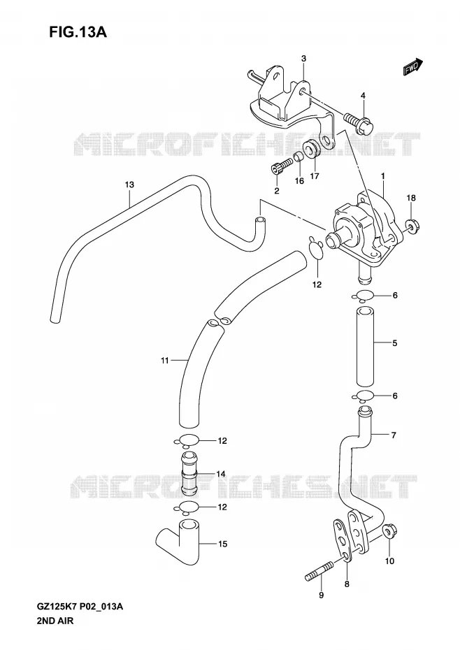 2ND AIR (MODELE K4 /​ K5 /​ K6) Suzuki MOTO 125 MARAUDER 2004  GZ125K4(P02,P19)
