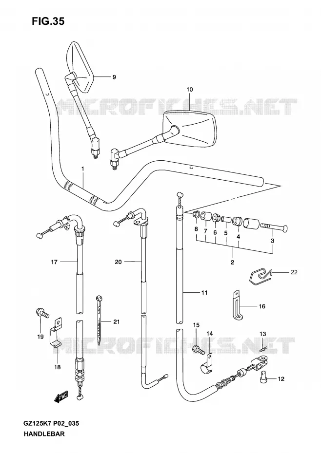 HANDLEBAR Suzuki MOTO 125 MARAUDER 2004  GZ125K4(P02,P19)