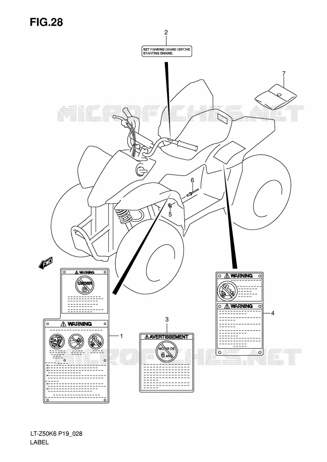 LABEL Suzuki QUAD 50 QUADSPORT 2006  LT-Z50K6(P19)