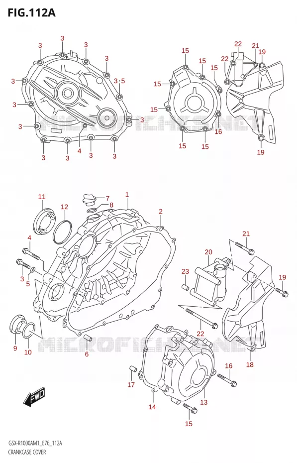 CRANKCASE COVER Suzuki MOTO 1000 GSX-R 2021  GSX-R1000RA M1 /​ GSX-R1000RZA M1 ( E76 ECE2 E17,22,39 )