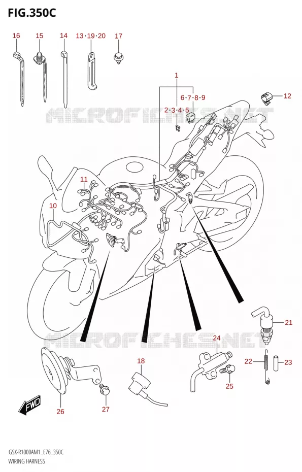 WIRING HARNESS (GSX-R1000RA,GSX-R1000RZA) Suzuki MOTO 1000 GSX-R 2021  GSX-R1000RA M1 /​ GSX-R1000RZA M1 ( E76 ECE2 E17,22,39 )