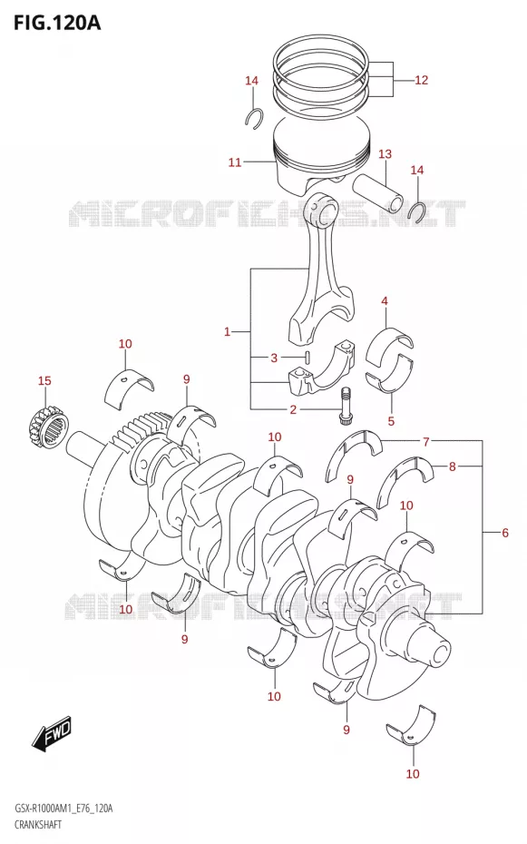 CRANKSHAFT Suzuki MOTO 1000 GSX-R 2021  GSX-R1000RA M1 /​ GSX-R1000RZA M1 ( E76 ECE2 E17,22,39 )
