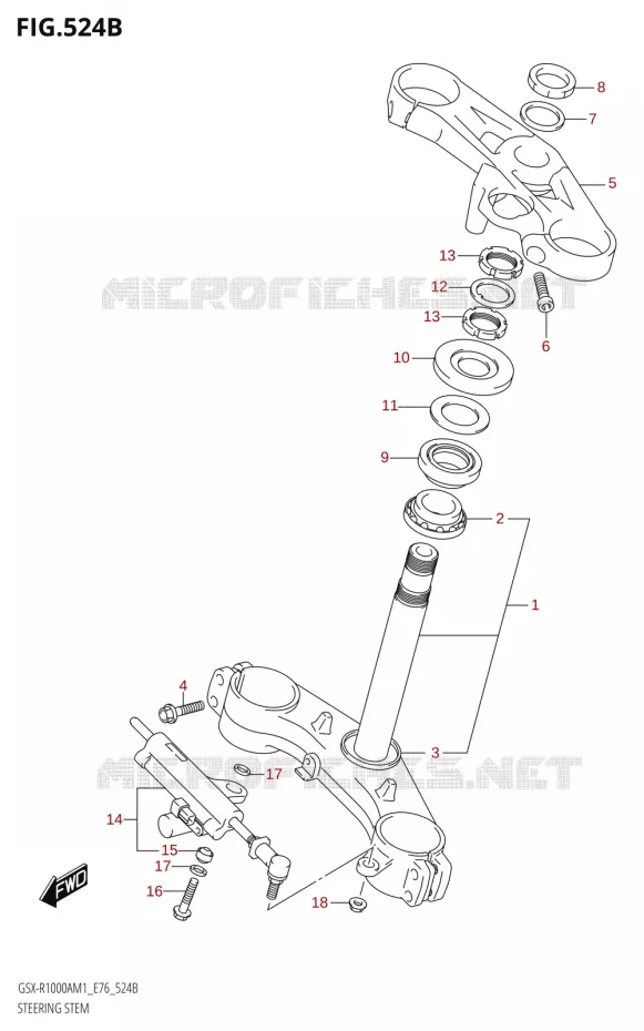 STEERING COLUMNSX-R1000RA,GSX-R1000RZA) Suzuki MOTO 1000 GSX-R 2021  GSX-R1000RA M1 /​ GSX-R1000RZA M1 ( E76 ECE2 E17,22,39 )
