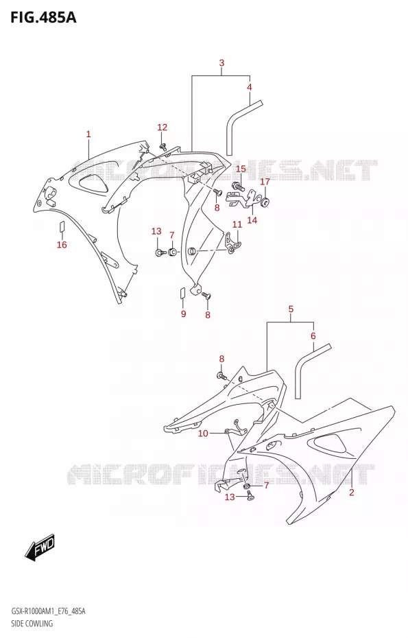 SIDE FAIRING (GSX-R1000A) Suzuki MOTO 1000 GSX-R 2021  GSX-R1000RA M1 /​ GSX-R1000RZA M1 ( E76 ECE2 E17,22,39 )