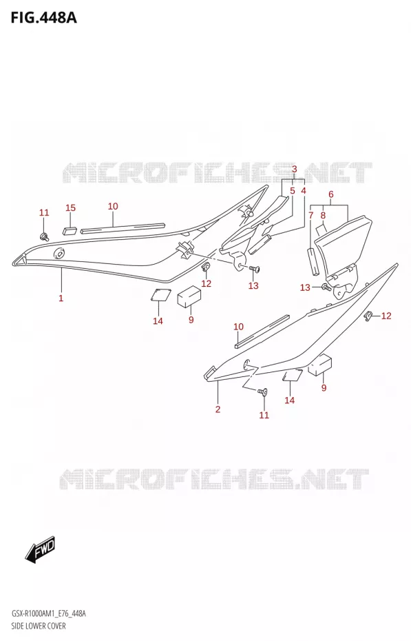 SIDE LOWER COVER (GSX-R1000A,GSX-R1000RA) Suzuki MOTO 1000 GSX-R 2021  GSX-R1000RA M1 /​ GSX-R1000RZA M1 ( E76 ECE2 E17,22,39 )