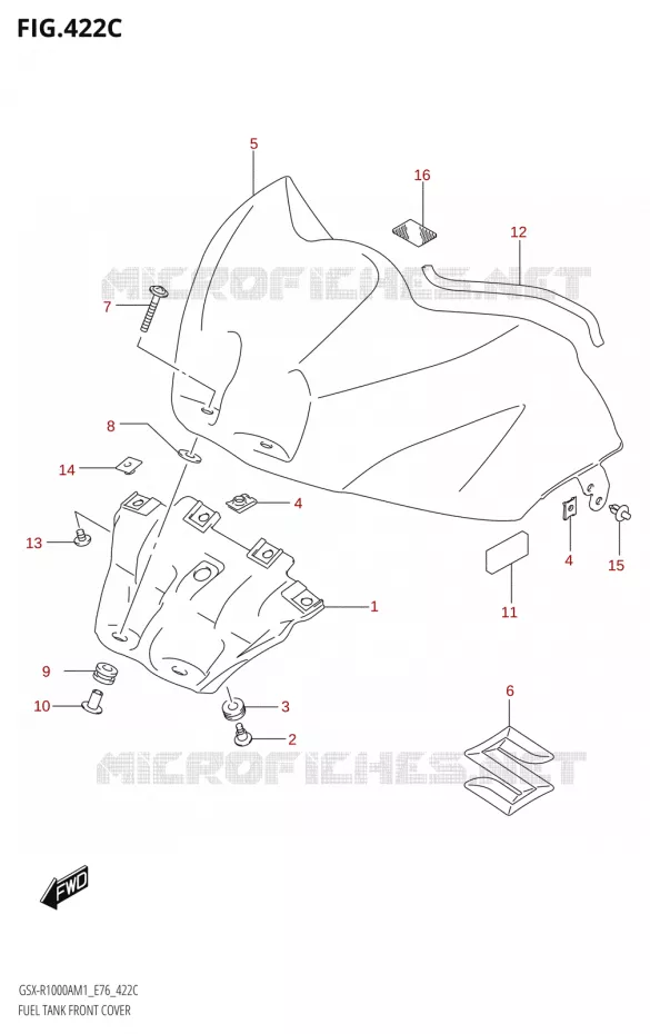 FUEL TANK FRONT COVER (GSX-R1000ZA,GSX-R1000RZA) Suzuki MOTO 1000 GSX-R 2021  GSX-R1000RA M1 /​ GSX-R1000RZA M1 ( E76 ECE2 E17,22,39 )