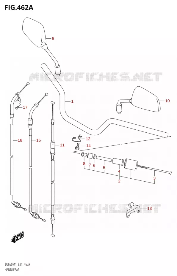 HANDLEBAR (DL650A,DL650AUE) Suzuki MOTO 650 V-STROM 2021  DL650A M1