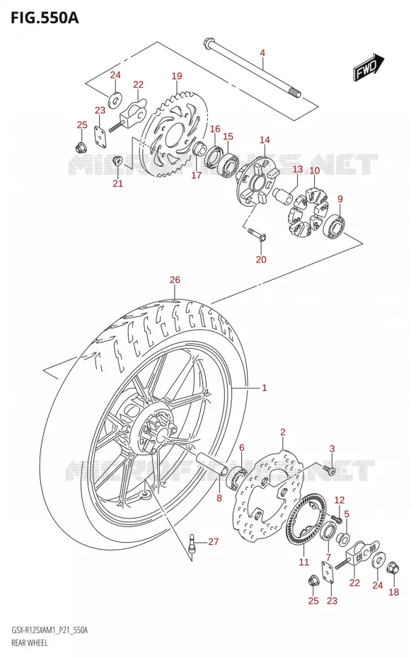 REAR WHEEL Suzuki MOTO 125 GSX-R 2021  GSX-R125XA M1 (P21)