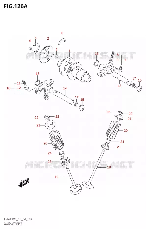 CAMSHAFT - VALVES Suzuki QUAD 400 KINGQUAD 2021  LT-A400F M1 (P03)