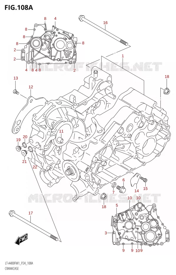 CRANKCASE Suzuki QUAD 400 KINGQUAD 2021  LT-A400F M1 (P24)