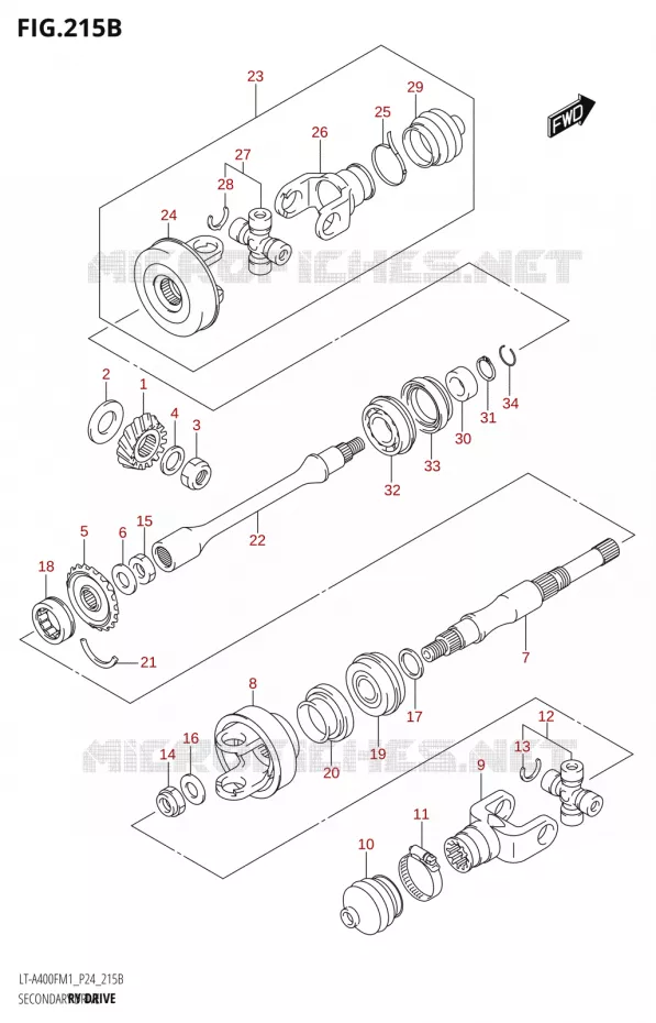 DRIVESHAFT Suzuki QUAD 400 KINGQUAD 2021  LT-A400F M1 (P24)