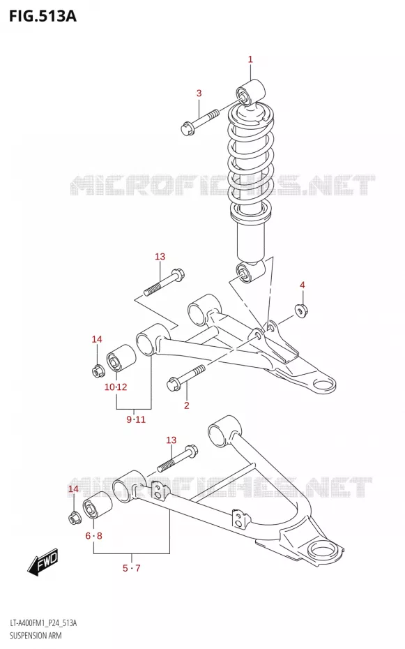 SUSPENSION ARM Suzuki QUAD 400 KINGQUAD 2021  LT-A400F M1 (P24)