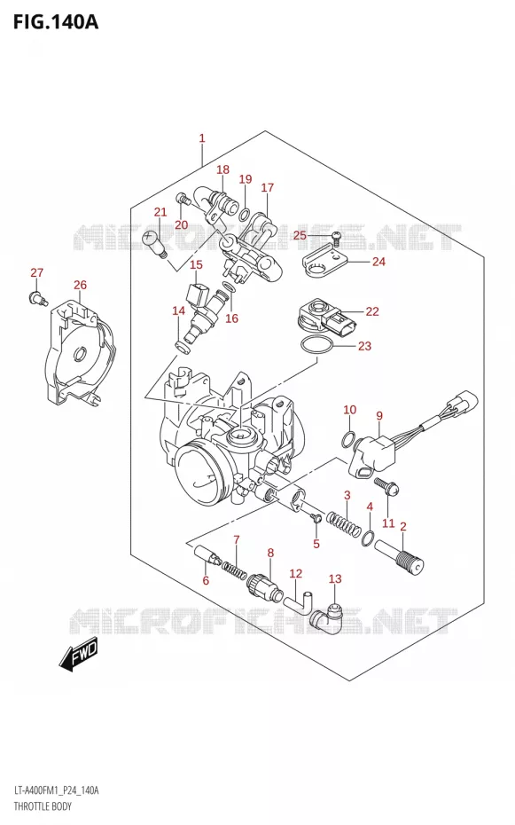 THROTTLE BODY Suzuki QUAD 400 KINGQUAD 2021  LT-A400F M1 (P24)