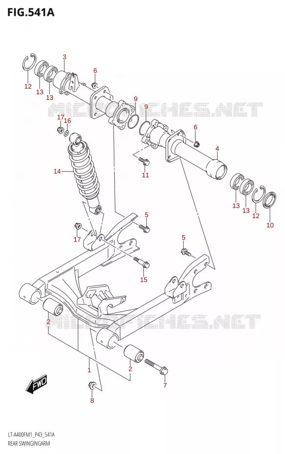 SWINGARM Suzuki QUAD 400 KINGQUAD 2021  LT-A400F M1 (P43)
