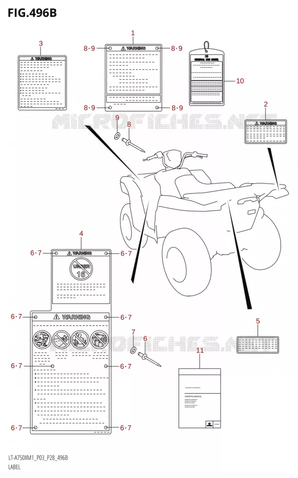 LABEL (P03,P33) Suzuki QUAD 750 KINGQUAD 2021  LT-A750X M1 (P28)