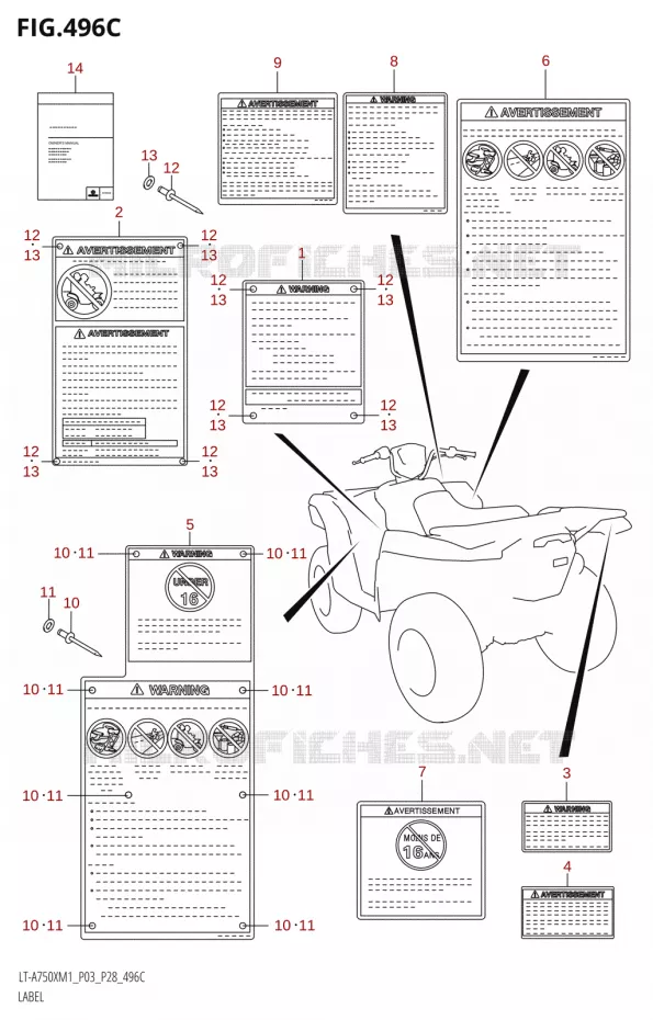 LABEL (P28) Suzuki QUAD 750 KINGQUAD 2021  LT-A750X M1 (P28)
