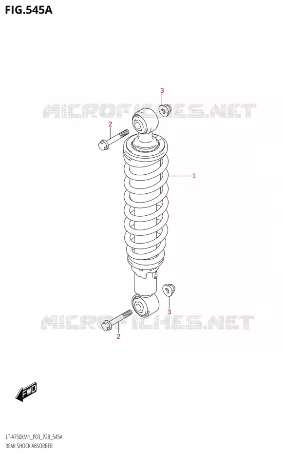 REAR SHOCK ABSORBER Suzuki QUAD 750 KINGQUAD 2021  LT-A750X M1 (P28)