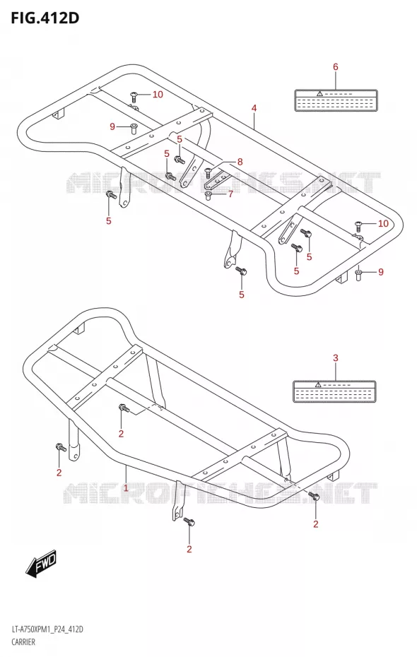 CARRIER (LT-A750XP) Suzuki QUAD 750 KINGQUAD 2021  LT-A750XP / XPZ M1 (P24)