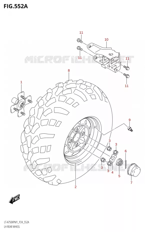 LEFT HAND REAR WHEEL0XP) Suzuki QUAD 750 KINGQUAD 2021  LT-A750XP / XPZ M1 (P24)
