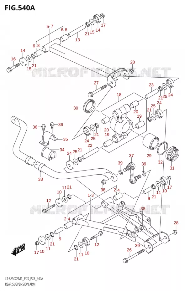 SWINGARM Suzuki QUAD 750 KINGQUAD 2021  LT-A750XP / XPZ M1 (P28)