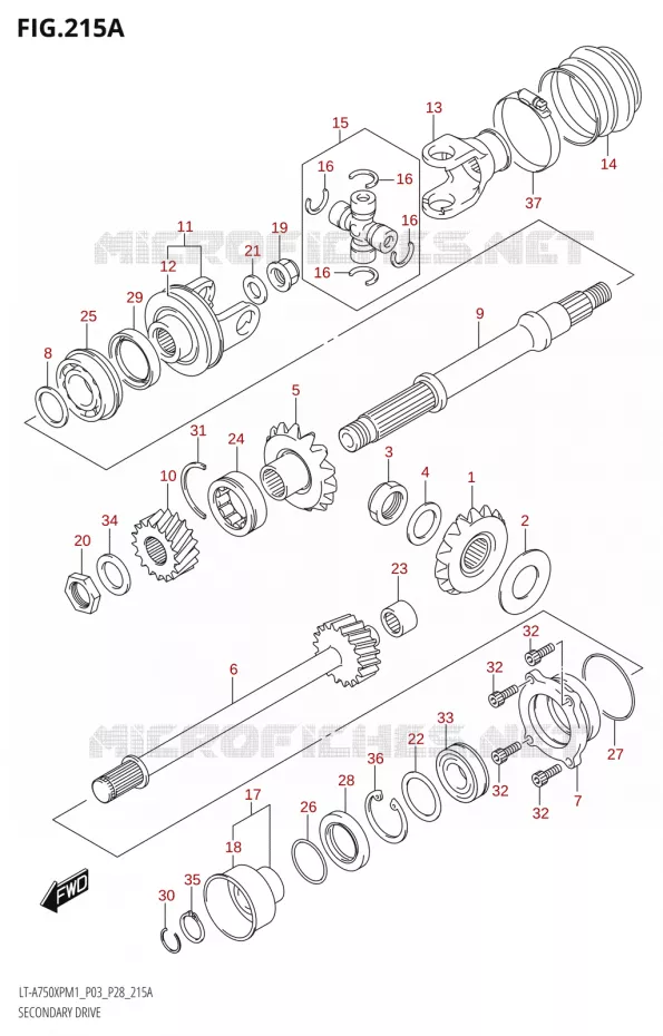 DRIVESHAFT Suzuki QUAD 750 KINGQUAD 2021  LT-A750XP / XPZ M1 (P33)