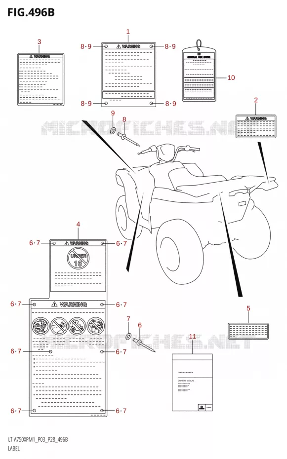 LABEL (P03,P33) Suzuki QUAD 750 KINGQUAD 2021  LT-A750XP / XPZ M1 (P33)