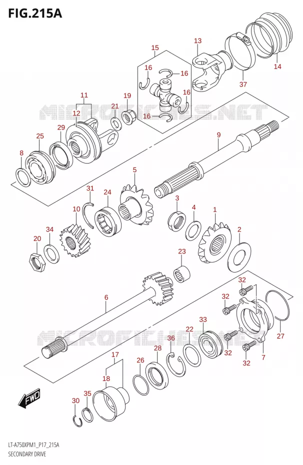 DRIVESHAFT Suzuki QUAD 750 KINGQUAD 2021  LT-A750XP / XPZ M1 (P17)