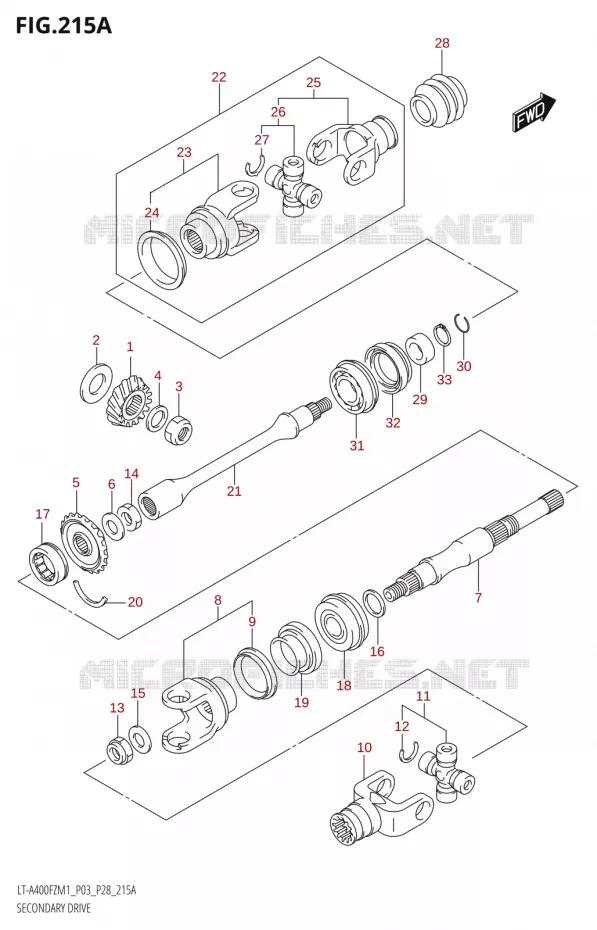 DRIVESHAFT Suzuki QUAD 400 KINGQUAD 2021  LT-A400FZ M1 (P03)