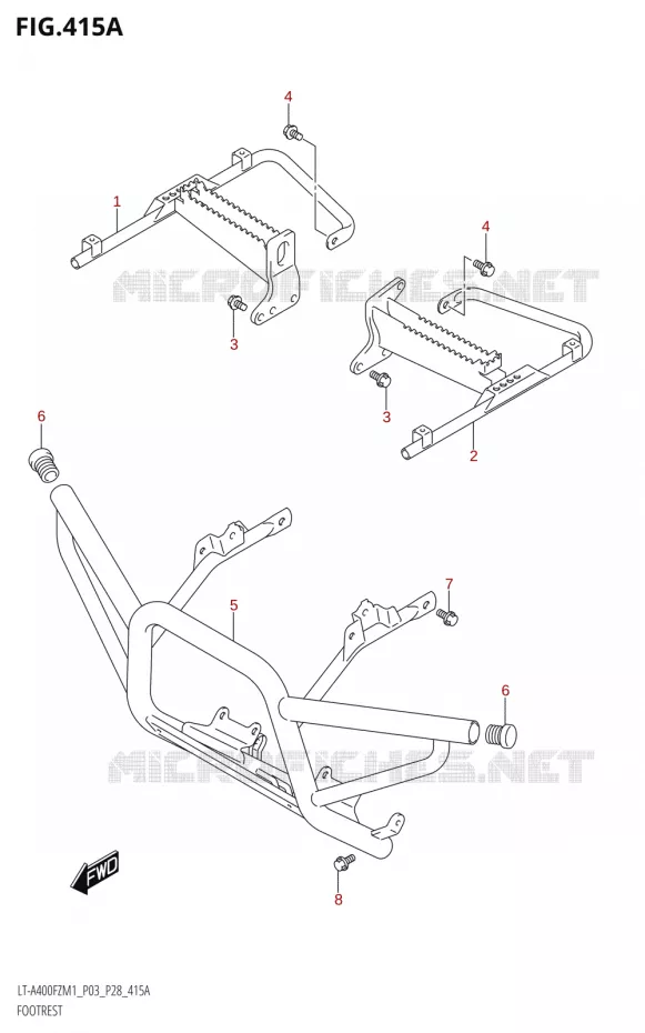 FOOTREST Suzuki QUAD 400 KINGQUAD 2021  LT-A400FZ M1 (P03)