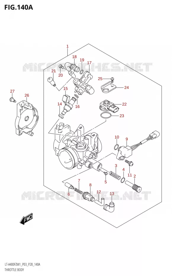 THROTTLE BODY Suzuki QUAD 400 KINGQUAD 2021  LT-A400FZ M1 (P03)
