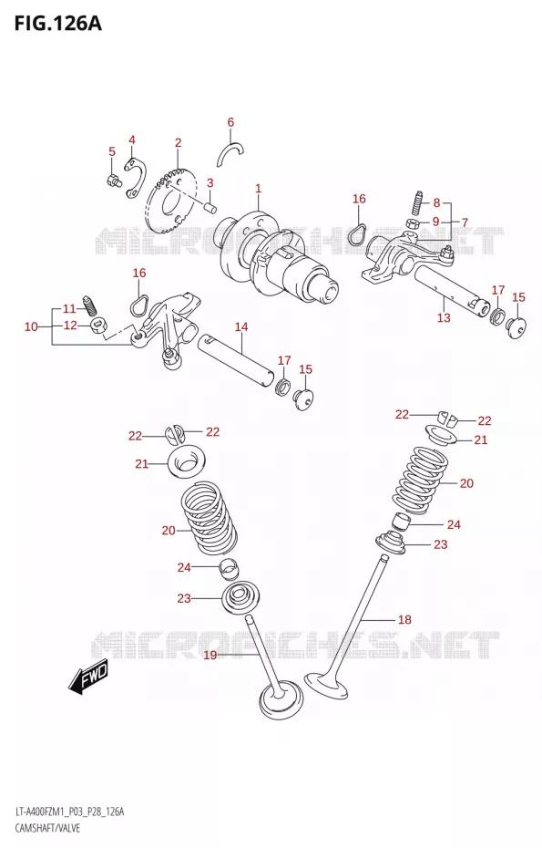 CAMSHAFT - VALVES Suzuki QUAD 400 KINGQUAD 2021  LT-A400FZ M1 (P28)