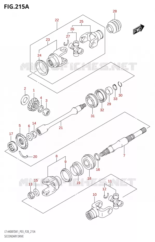 DRIVESHAFT Suzuki QUAD 400 KINGQUAD 2021  LT-A400FZ M1 (P28)
