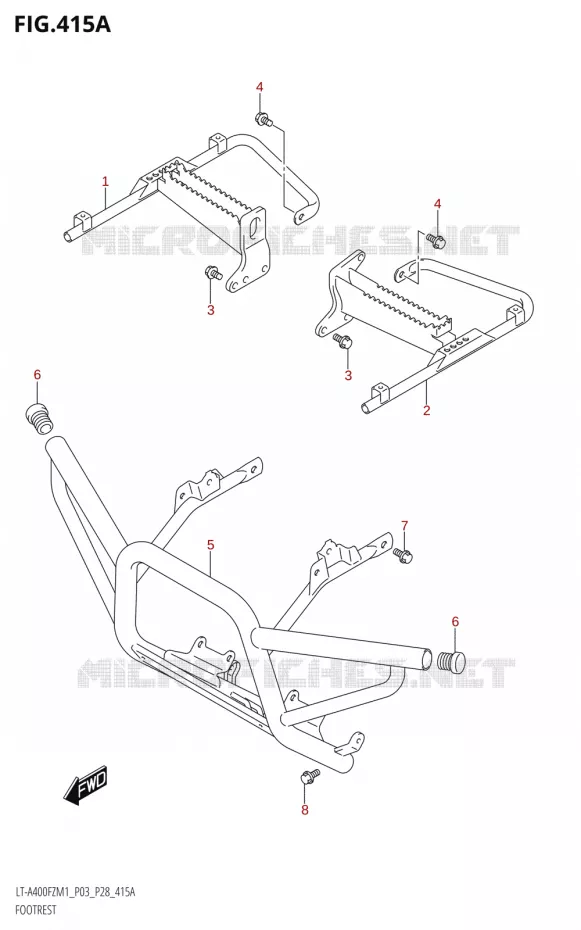 FOOTREST Suzuki QUAD 400 KINGQUAD 2021  LT-A400FZ M1 (P28)