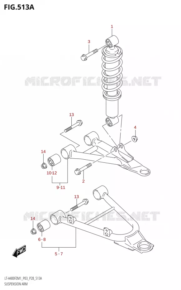SUSPENSION ARM Suzuki QUAD 400 KINGQUAD 2021  LT-A400FZ M1 (P28)