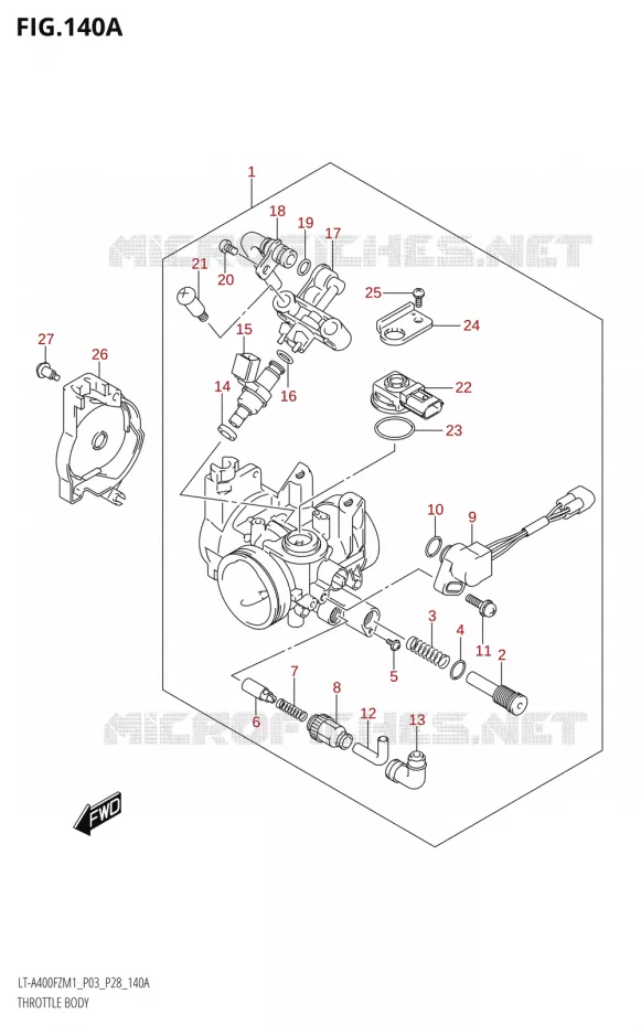 THROTTLE BODY Suzuki QUAD 400 KINGQUAD 2021  LT-A400FZ M1 (P28)