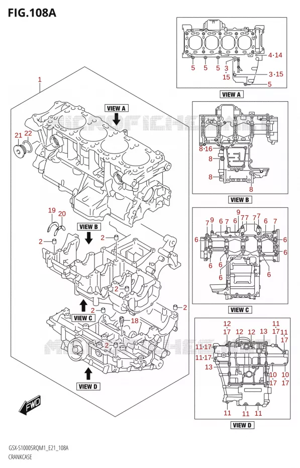 CRANKCASE Suzuki MOTO 1000 KATANA 2021  GSX-S1000SRQ M1 (E21)
