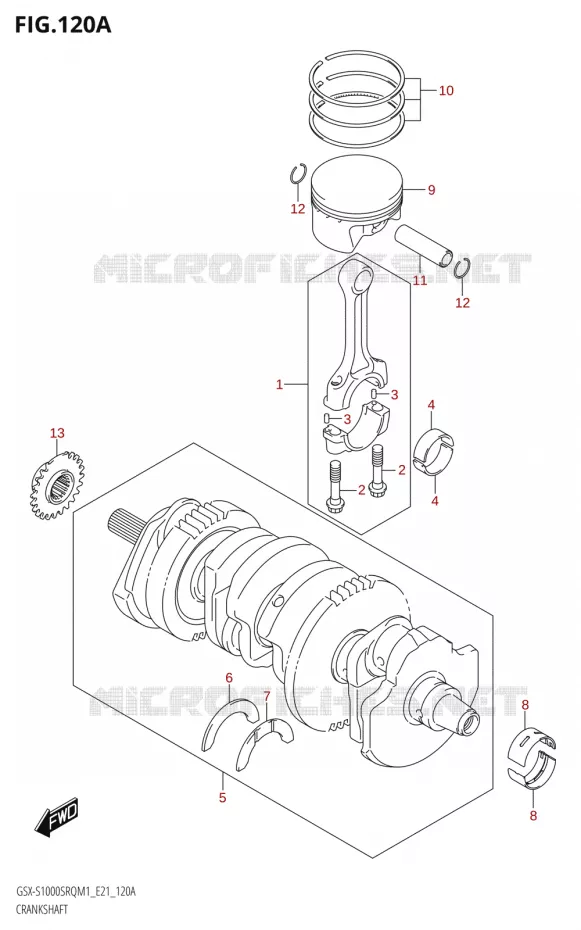 CRANKSHAFT Suzuki MOTO 1000 KATANA 2021  GSX-S1000SRQ M1 (E21)