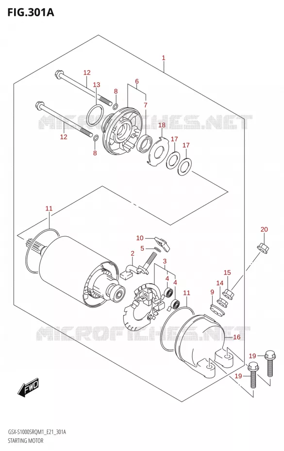 STARTER MOTOR Suzuki MOTO 1000 KATANA 2021  GSX-S1000SRQ M1 (E21)