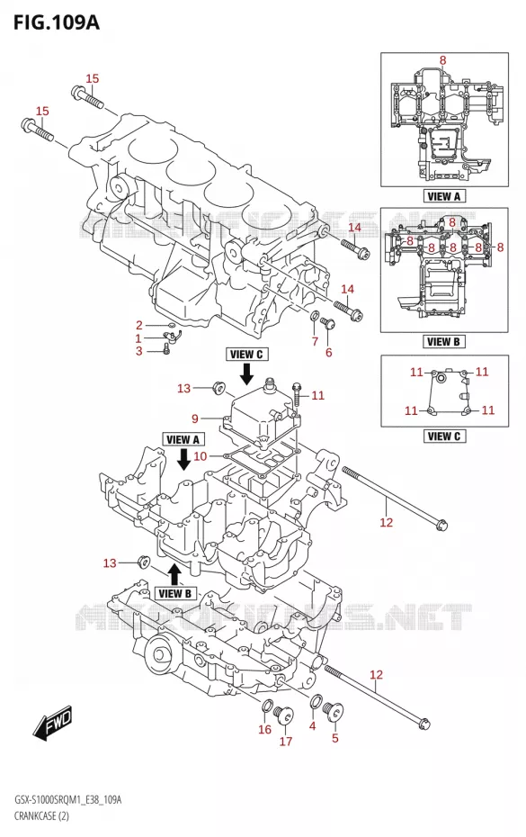 CRANKCASE (2) Suzuki MOTO 1000 KATANA 2021  GSX-S1000SRQ M1 (E38)